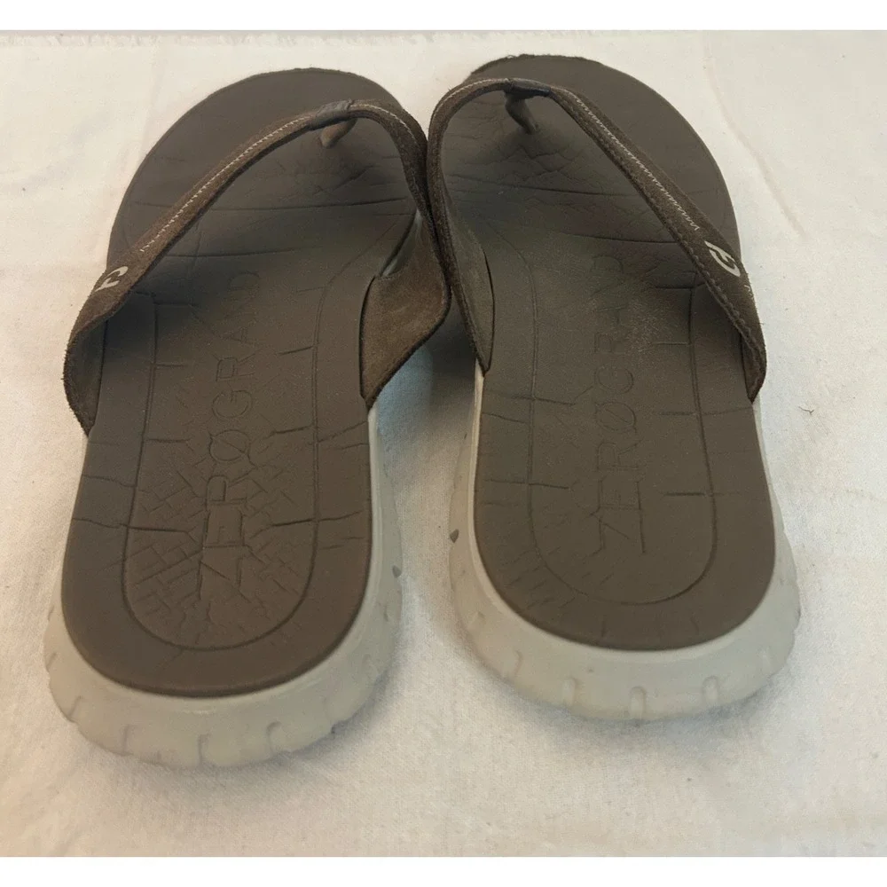 Cole‎ Haan ZERØGRAND Stitchlite Men's 10M Brown Flip-Flop Thong Sandals